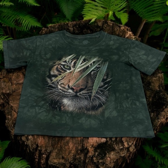 The Mountain San Diego Zoo Wildlife Alliance Dark Green Tiger T-Shirt Size M‎ - Picture 1 of 6
